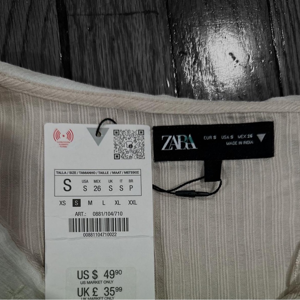 Zara Ivory Pinstripe Blouse